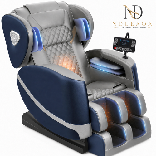 NDUEAOA™ 2026 Full Body Zero Gravity Massage Chair – 14 Shiatsu Rollers, 10 Airbags, Heat, Foot Massage, Bluetooth & Touchscreen