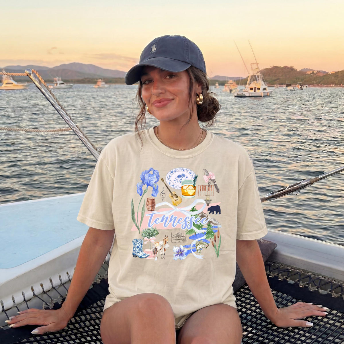 Tennessee Shirt Women – Nashville Souvenir Graphic Tee by The Saltwater Press