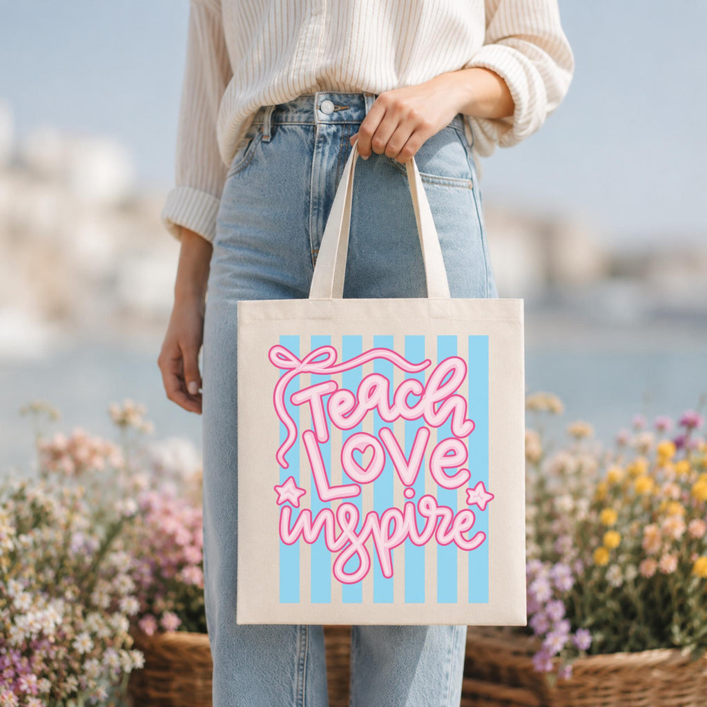 Teacher Tote Bag – Cotton Canvas Appreciation Gift Inspirational by The Saltwater Press