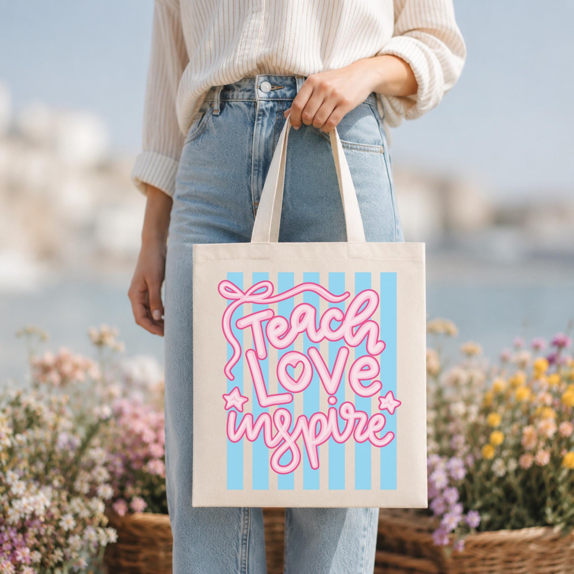 Teacher Tote Bag – Cotton Canvas Appreciation Gift Inspirational by The Saltwater Press