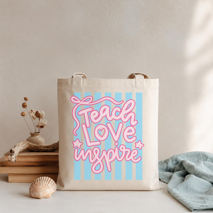 Teacher Tote Bag – Cotton Canvas Appreciation Gift Inspirational by The Saltwater Press