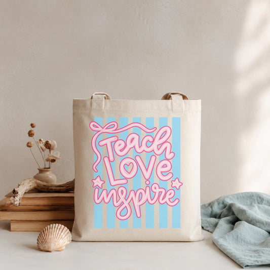 Teacher Tote Bag – Cotton Canvas Appreciation Gift Inspirational by The Saltwater Press