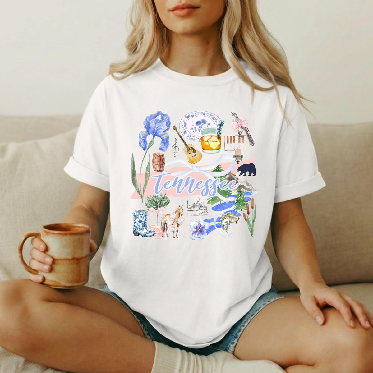 Tennessee Shirt Women – Nashville Souvenir Graphic Tee by The Saltwater Press
