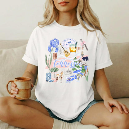 Tennessee Shirt Women – Nashville Souvenir Graphic Tee by The Saltwater Press