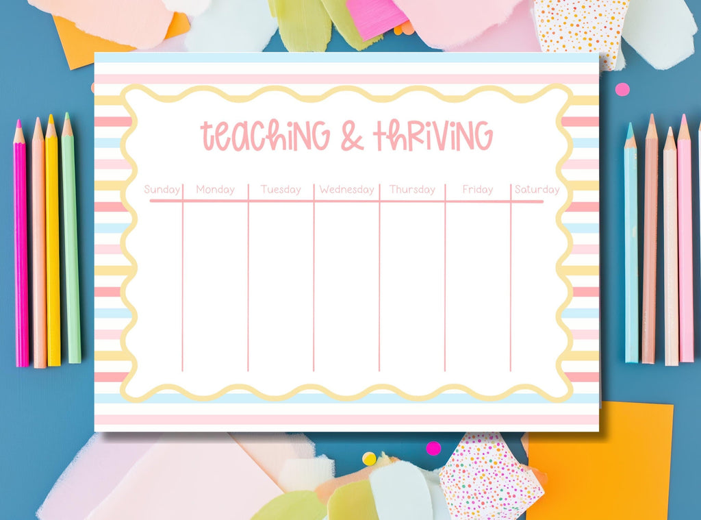 Teacher Planner Pad – Weekly Tearaway Desk Organizer for Lessons by The Saltwater Press