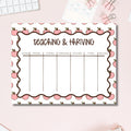 Teacher Weekly Planner – Tearaway Desk Notepad with Apple Border by The Saltwater Press
